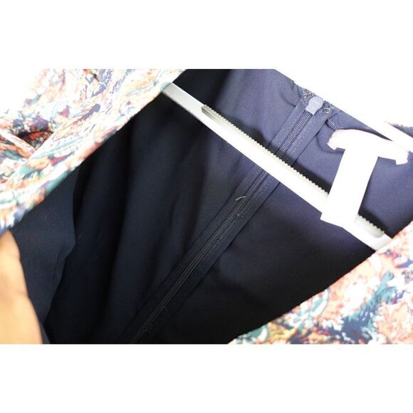 Aqua Luxe Puff-Sleeve Feather Print Dress - Picture 6 of 10